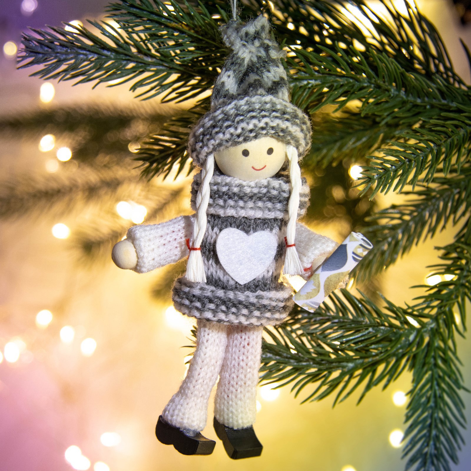 Изображение товара Елочная игрушка Снежных радостей Зимнее волшебство 9569103 14 см серый