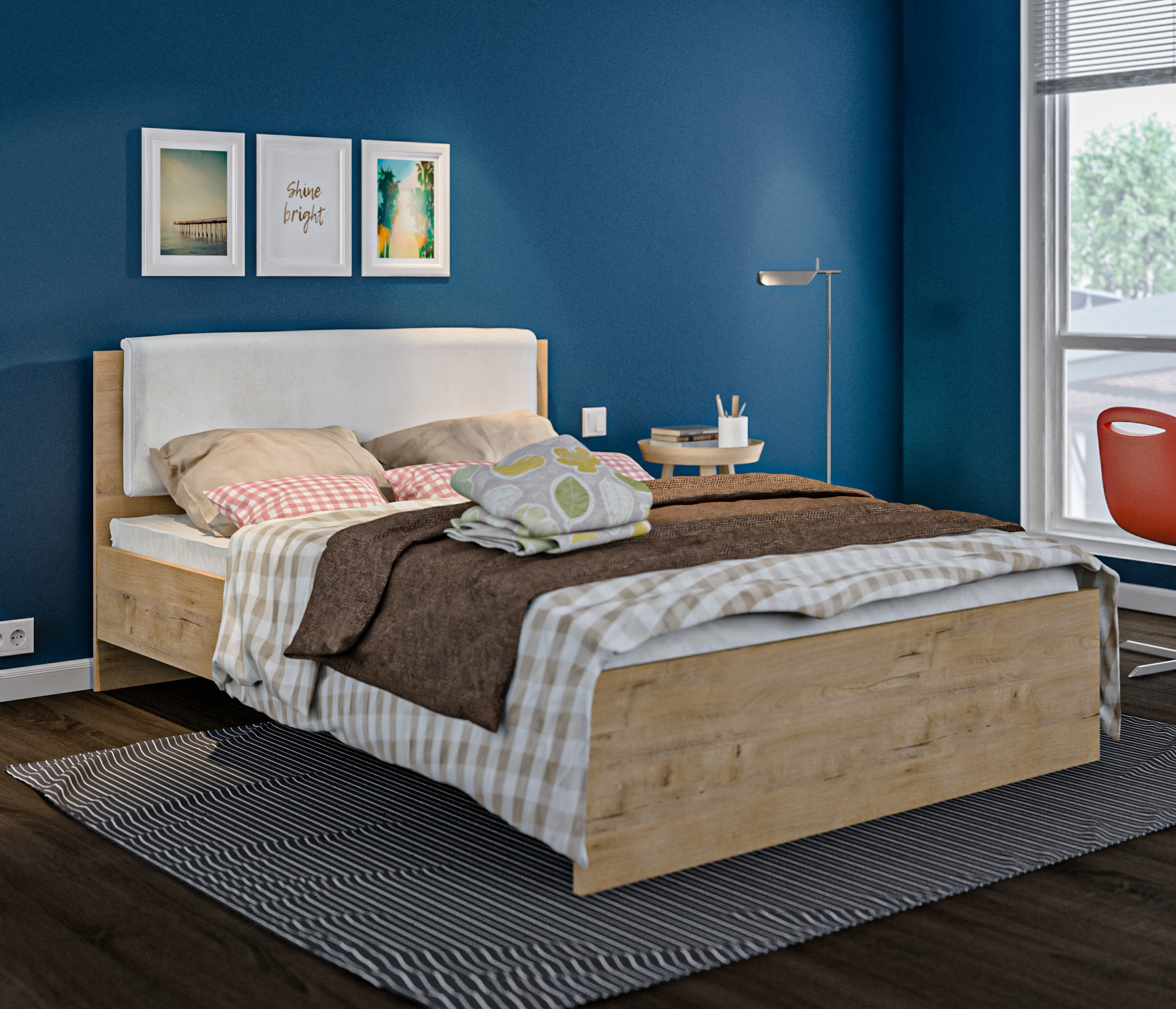 Изображение товара Кровать Столплит Сб-2262 120x200 см ЛДСП светлый дуб Бунратти