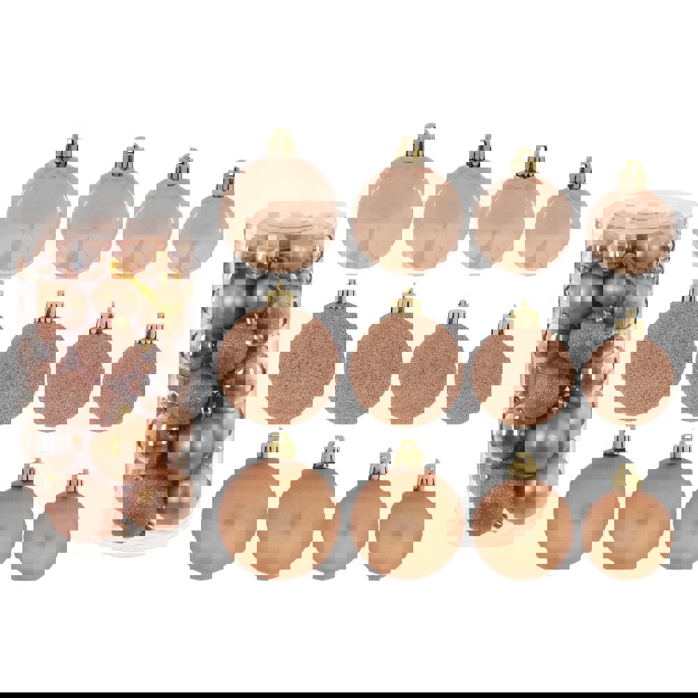 Изображение товара Набор елочных шаров 764233 6 см ПВХ бежевый 24 шт