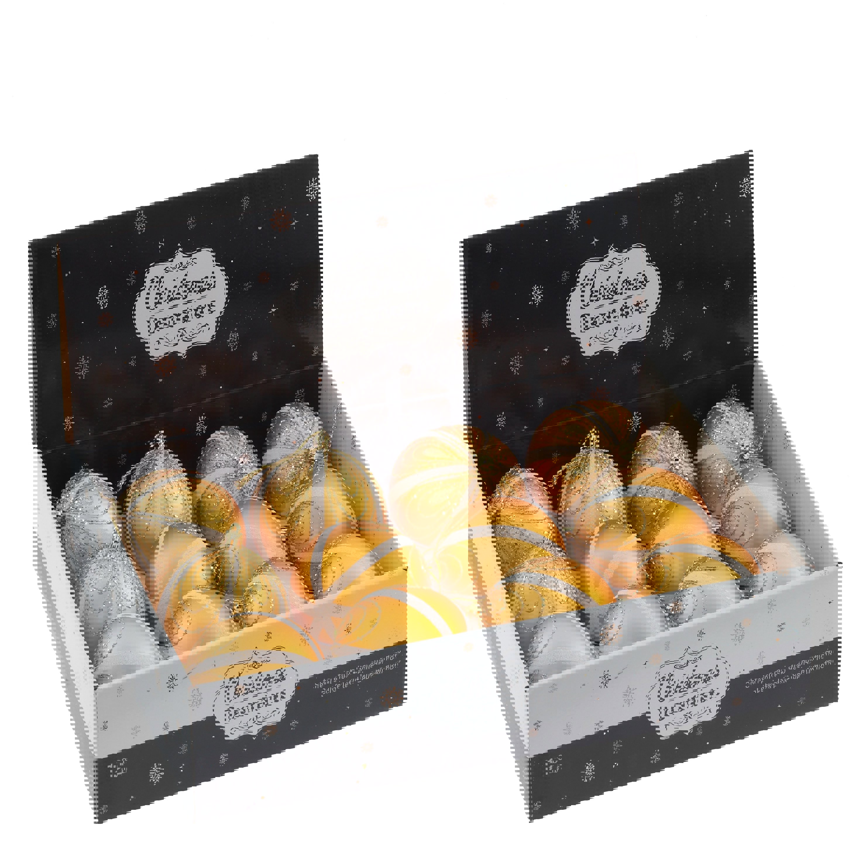 Изображение товара Елочный шар 763965 8 см ПВХ желтый/золотой