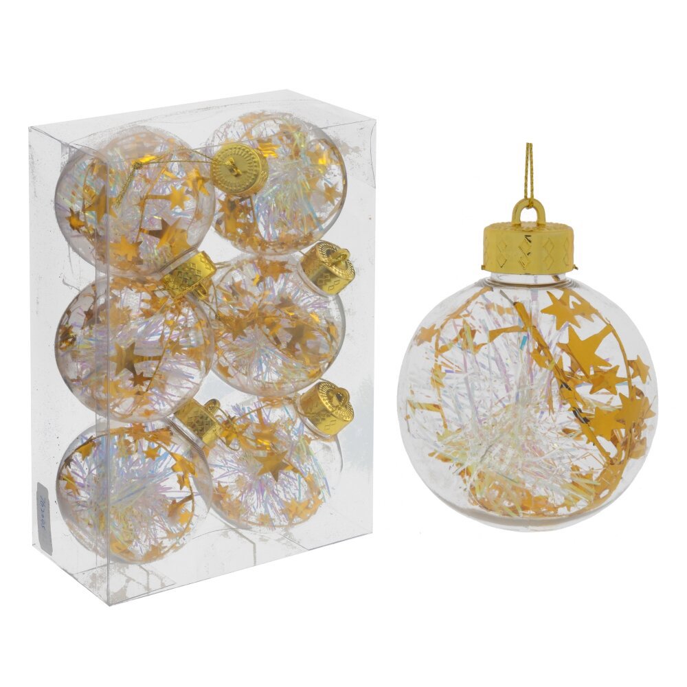Изображение товара Елочный шар 762045 8 см ПВХ желтый/золотой