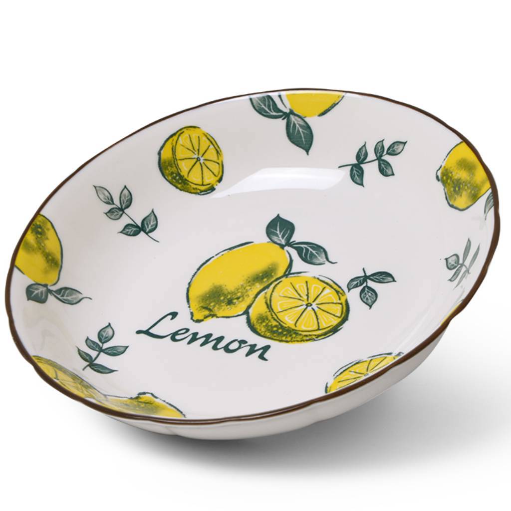 Изображение товара Тарелка Fissman Limoncello 20 см фарфор цвет белый/желтый