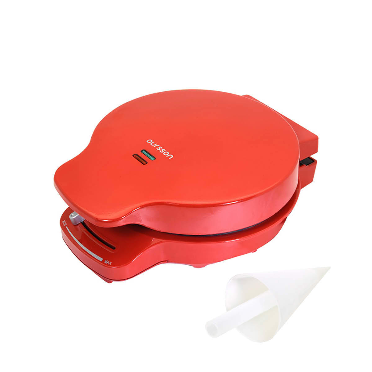 Изображение товара Вафельница Oursson WM1203 красная для тонких вафель с регулятором мощности
