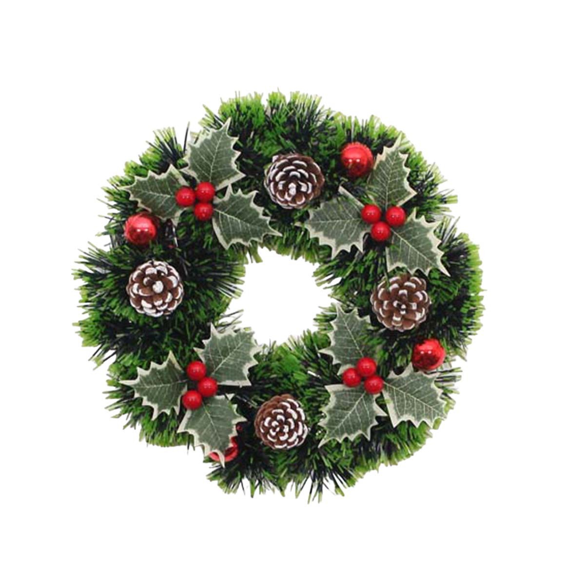 Изображение товара Рождественский венок Вертикаль 262582 ø 30 см с декором шишки ягоды