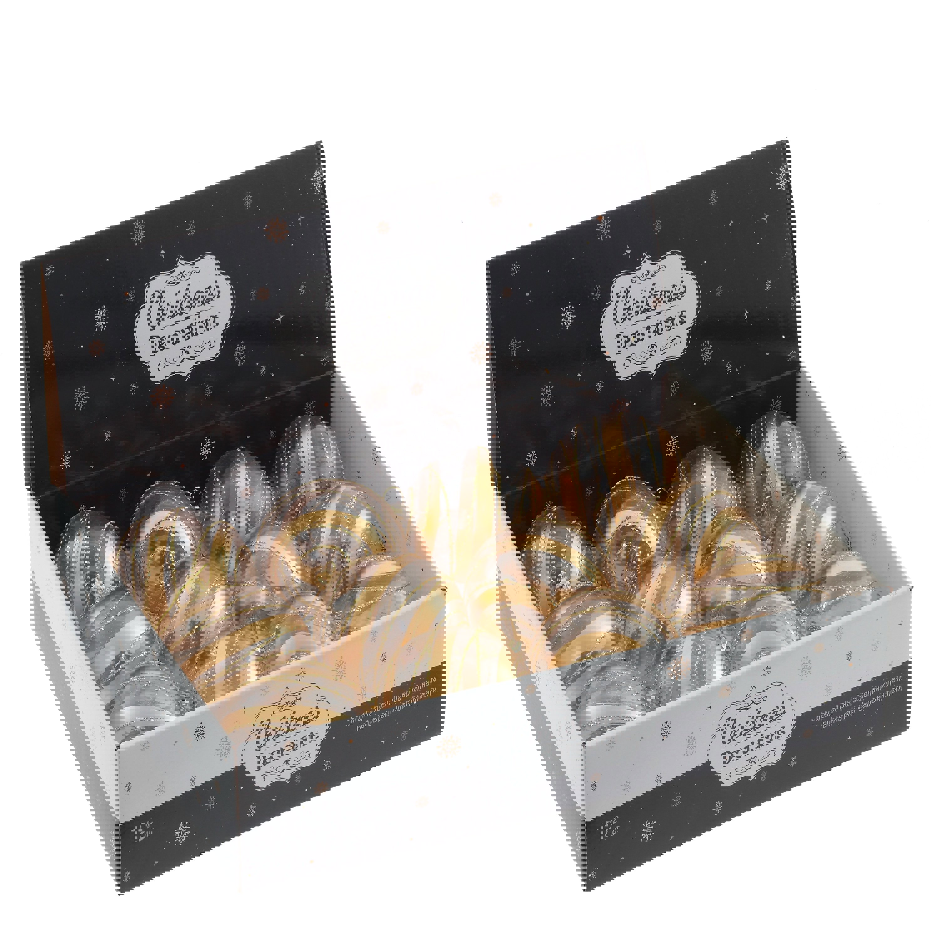 Изображение товара Набор елочных шаров 763945 8 см ПВХ желтый/золотой 12 шт