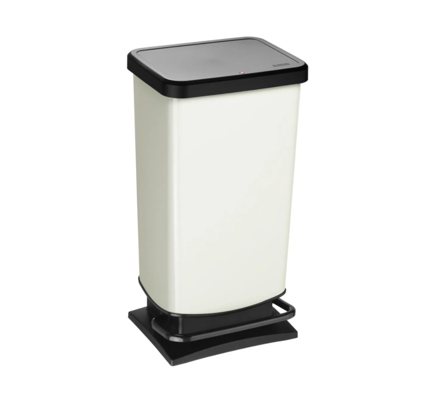 Изображение товара Мусорное ведро 40 л Rotho с педалью и системой амортизации, белое