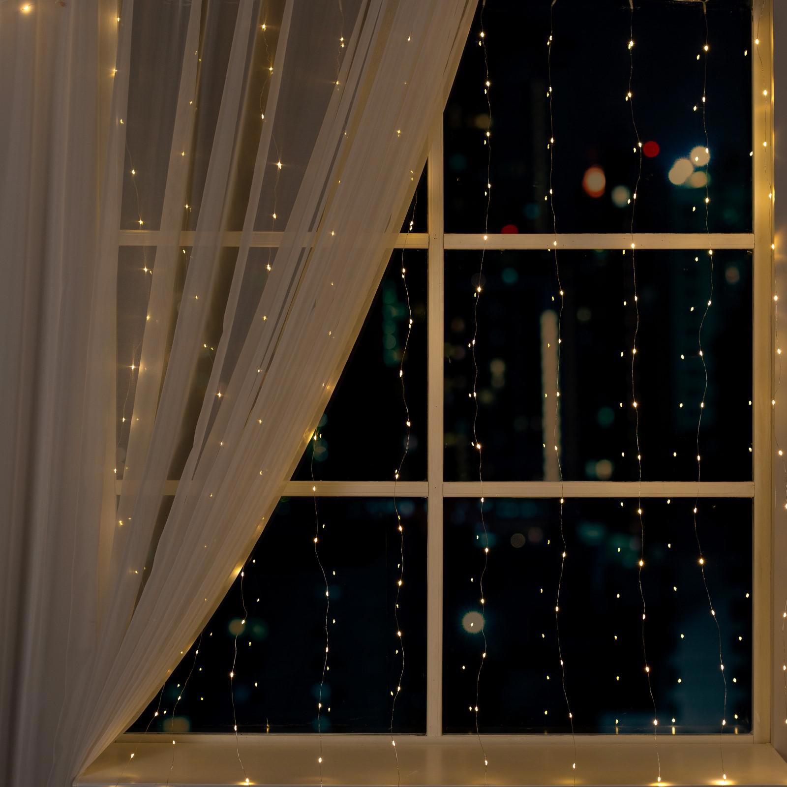 Изображение товара Электрогирлянда занавес 2x2 м с 300 LED теплого белого свечения IP44
