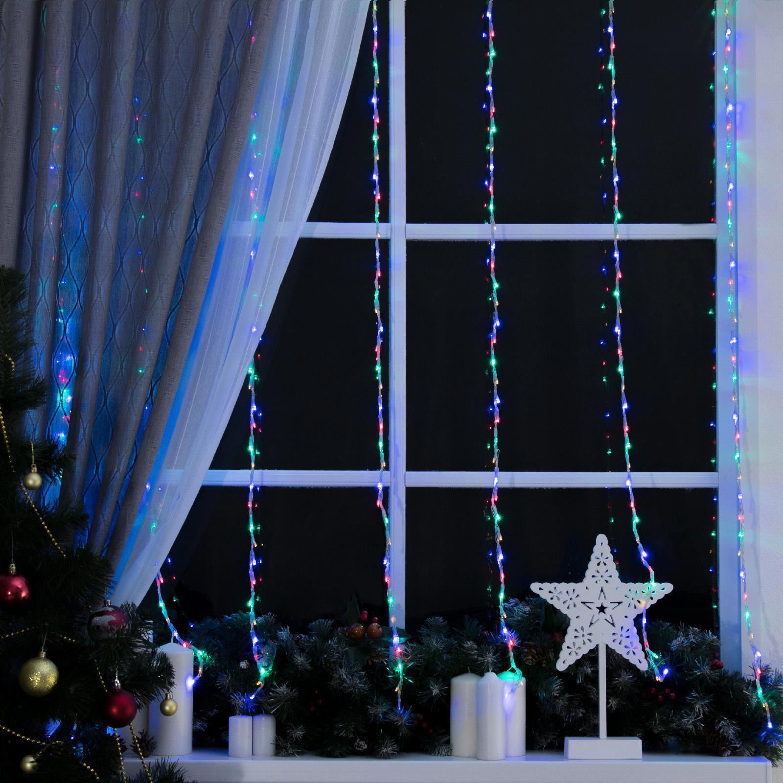 Изображение товара Электрогирлянда комнатная Luazon lighting занавес 2x2 м 400 ламп разноцветный 8 режимов работы