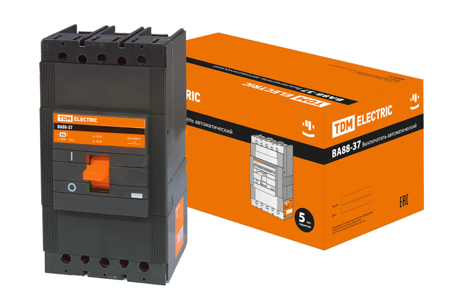 Изображение товара Автоматический выключатель VA88-37 3P 160 А 35 кА TDM ELECTRIC