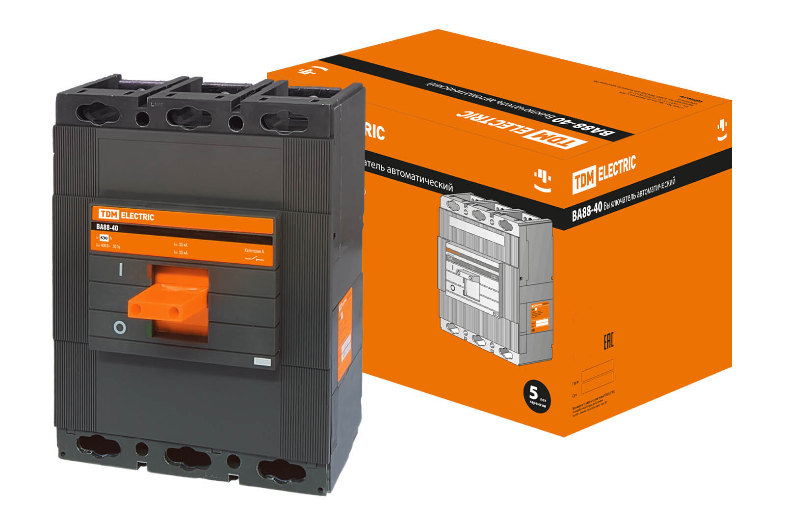 Изображение товара Автоматический выключатель VA88-40 3P C630A 35кА ТДМ ELECTRIC