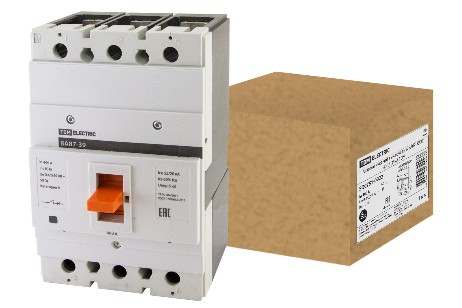 Изображение товара VA87-39 3P 400A 50kA автоматический выключатель TDM ELECTRIC
