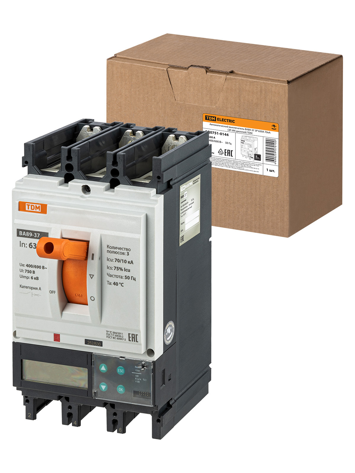 Изображение товара Автоматический выключатель Tdm electric ВА89-37 3P C400 А 50 кА SQ0751-0144
