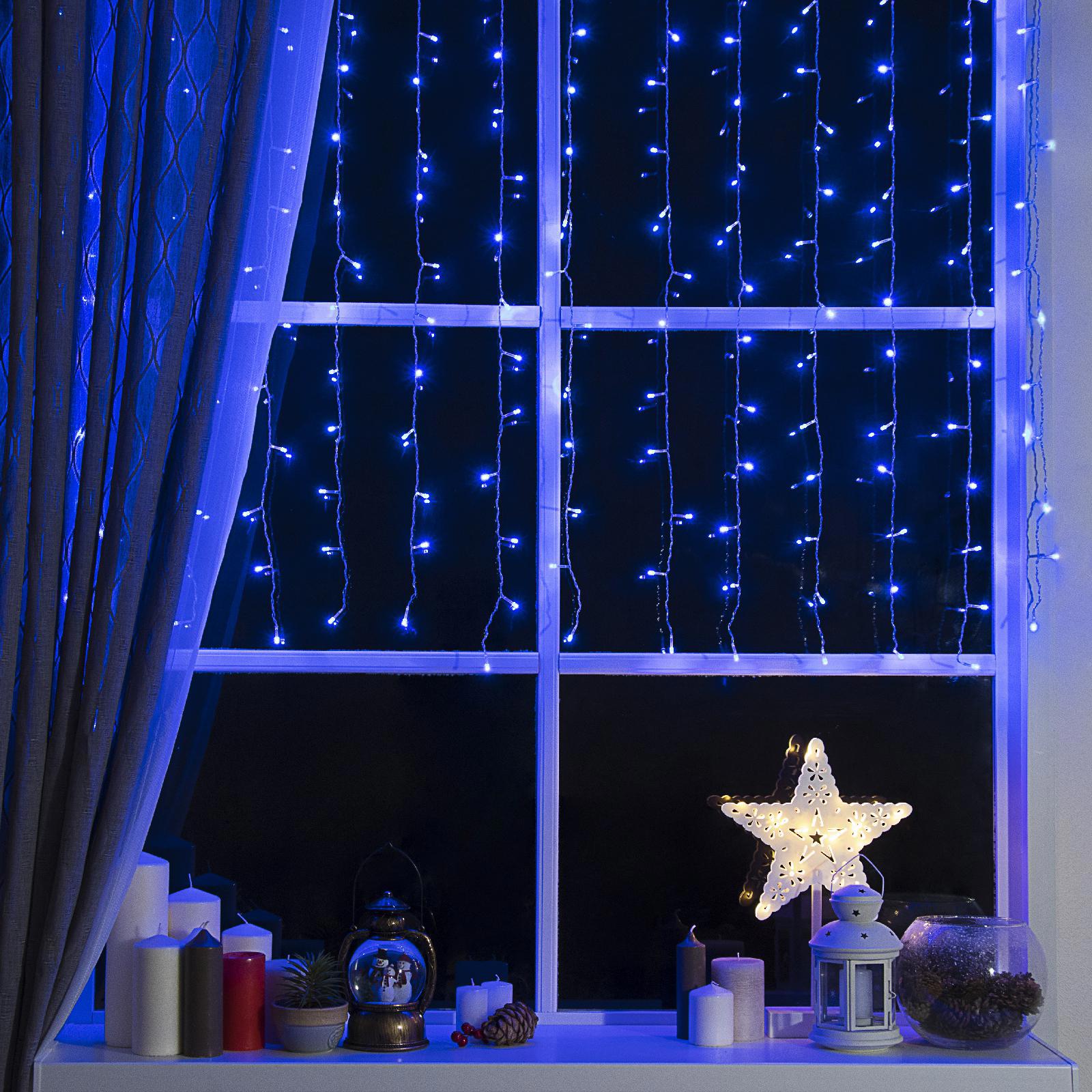 Изображение товара Электрогирлянда комнатная Luazon lighting занавес 1.5x1.5 м 180 ламп синий 8 режимов работы