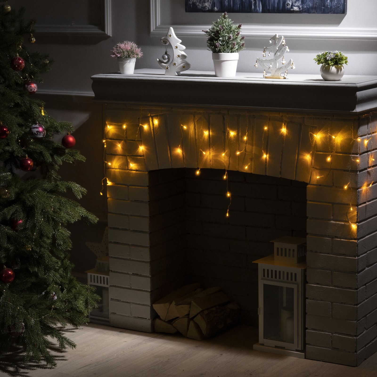 Изображение товара Электрогирлянда комнатная Luazon lighting бахрома 1.8 м 48 ламп желтая 8 режимов