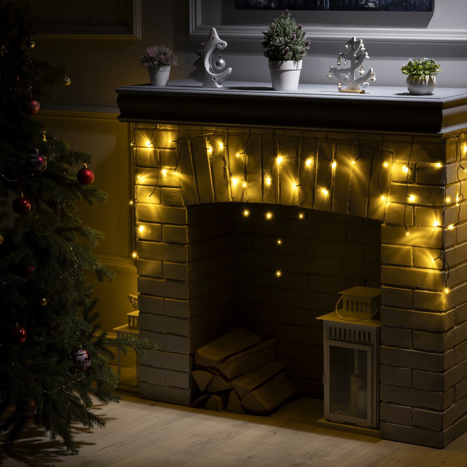 Изображение товара Электрогирлянда комнатная Luazon lighting 3556854 бахрома 3x3 м 80 ламп теплый белый (желтый) 8 режимов работы