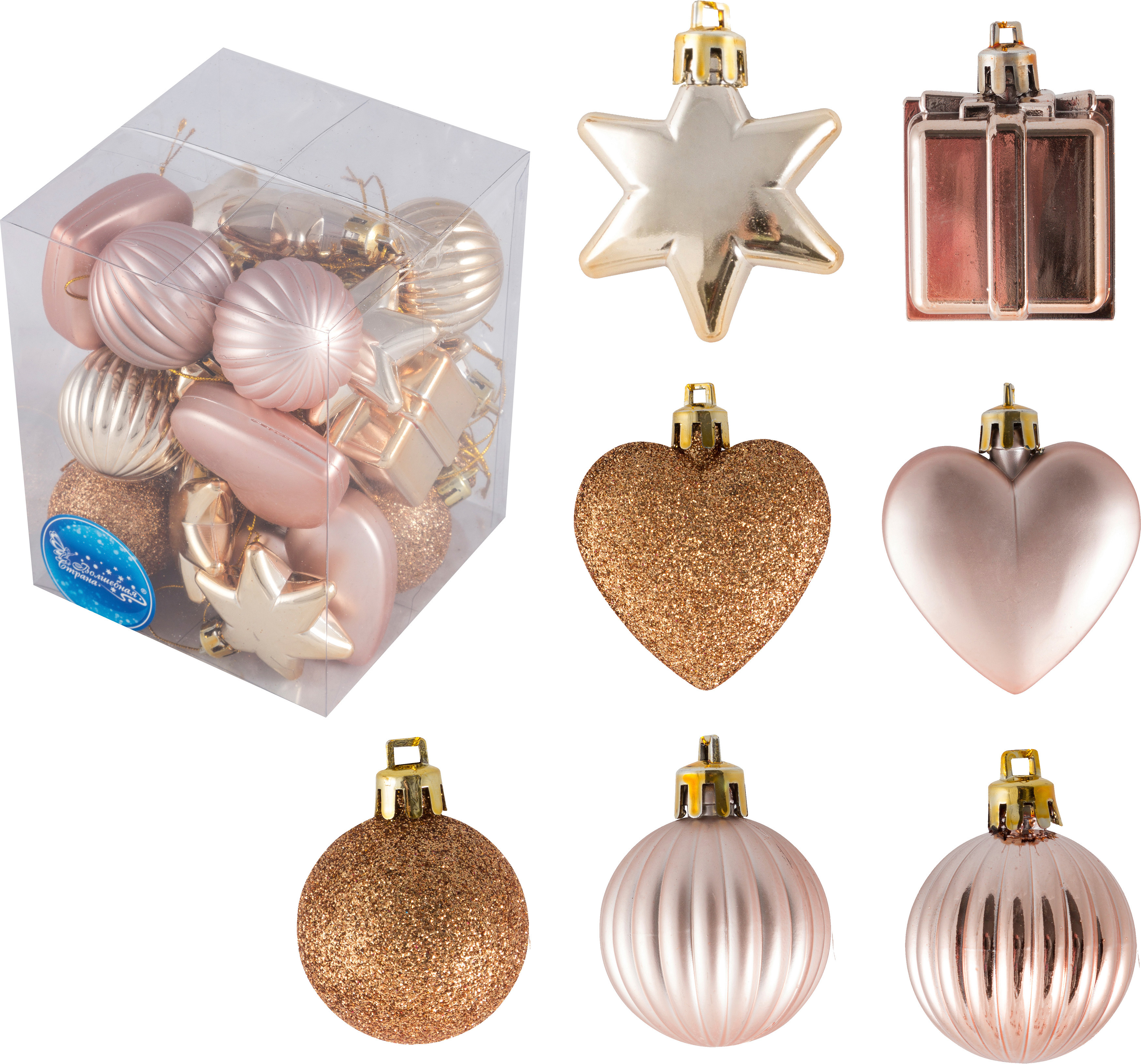 Изображение товара Набор елочных игрушек Ассорти Волшебная страна 007441 4 см х 4 см разноцветный 24 шт