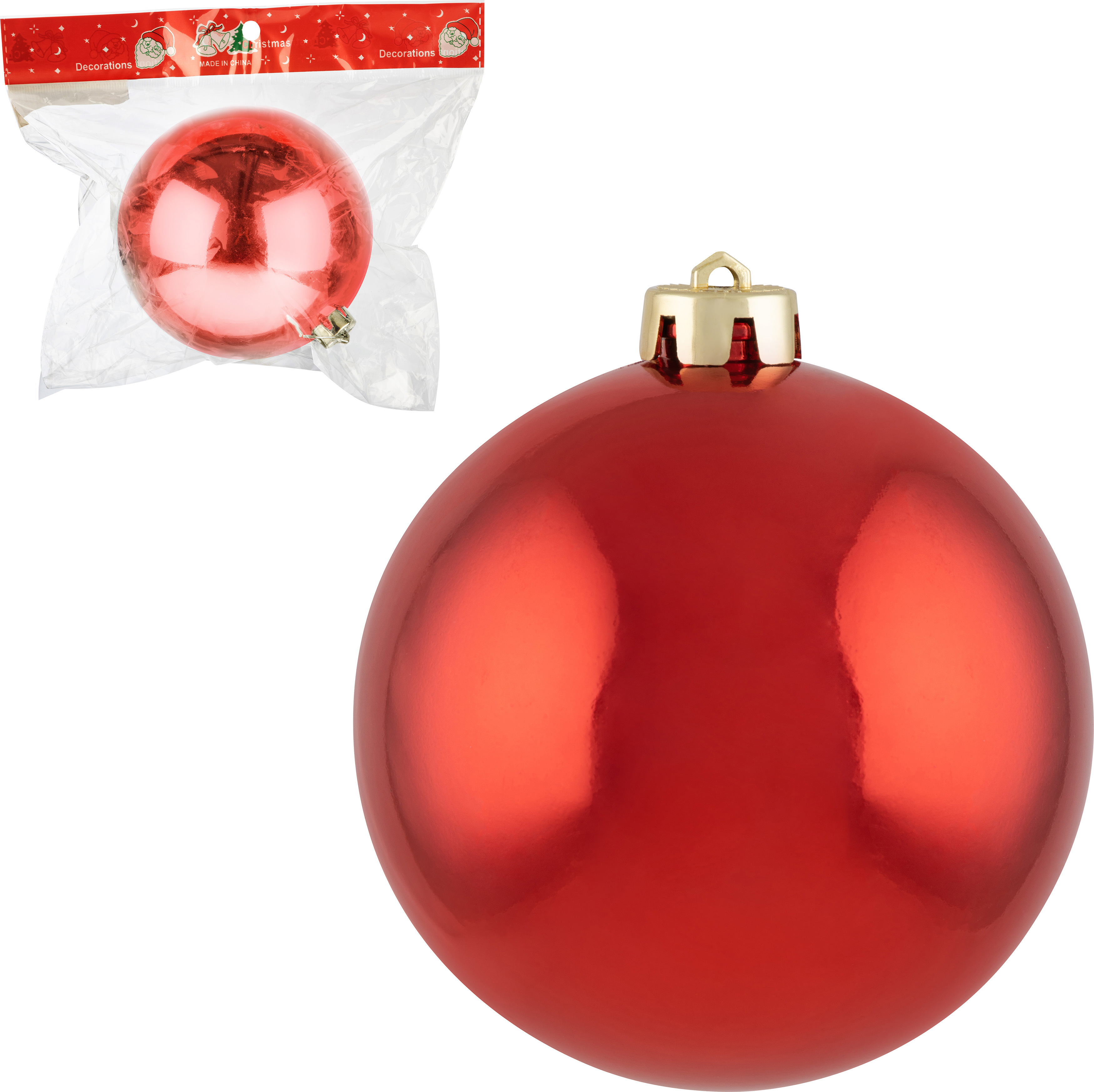 Изображение товара Елочный шар Волшебная страна 106329 Syqa- 0123308 13.5 см пластик красный