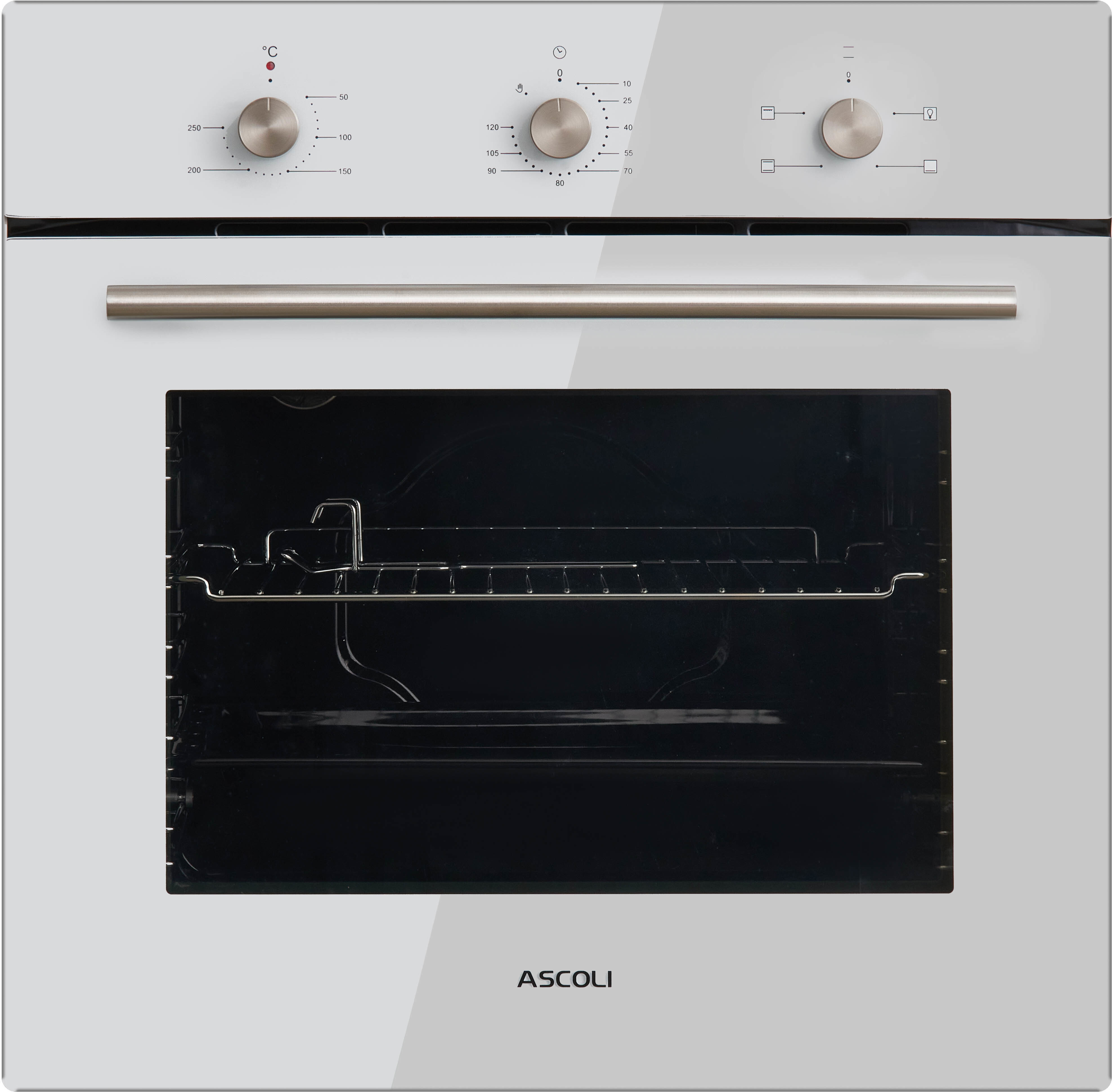 Изображение товара Электрический встраиваемый духовой шкаф Ascoli OB60B-02NM4W 59.5x59.5x53.1 см белый