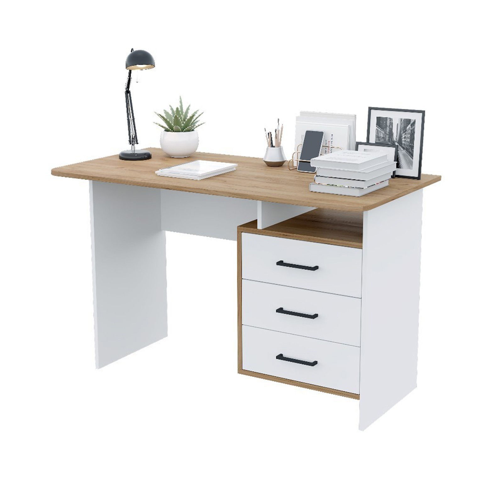 Изображение товара Компьютерный стол Клик мебель ЕАЭС 120x75x60 см белый с золотом