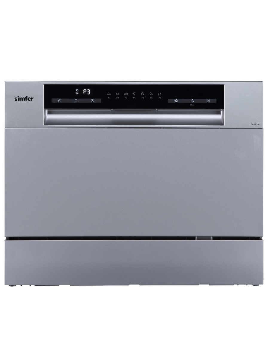 Изображение товара Посудомоечная машина Simfer DGP6701 6 программ серый цвет