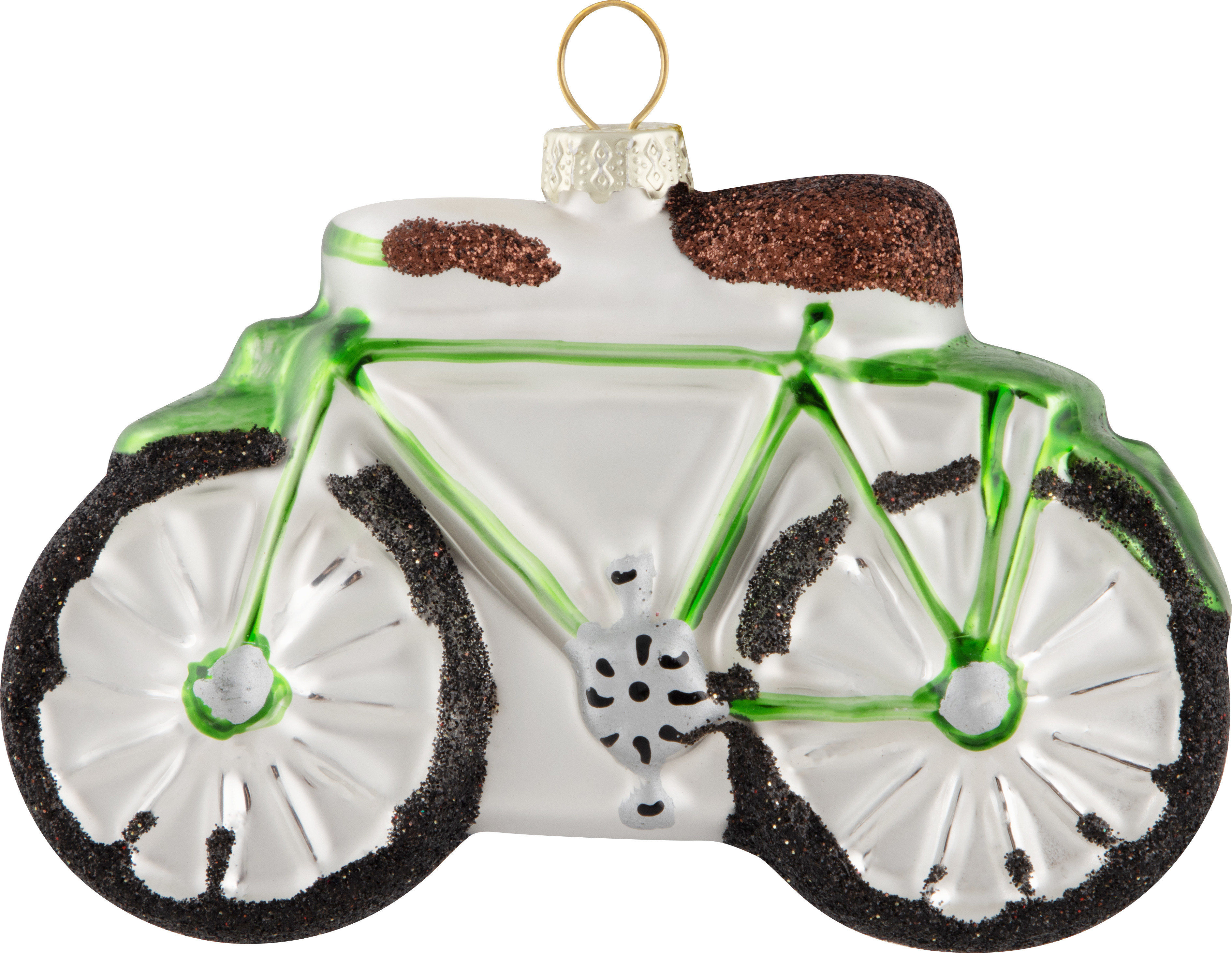 Изображение товара Елочная игрушка Велосипед Волшебная страна 106239 7 см х 3 см зеленый