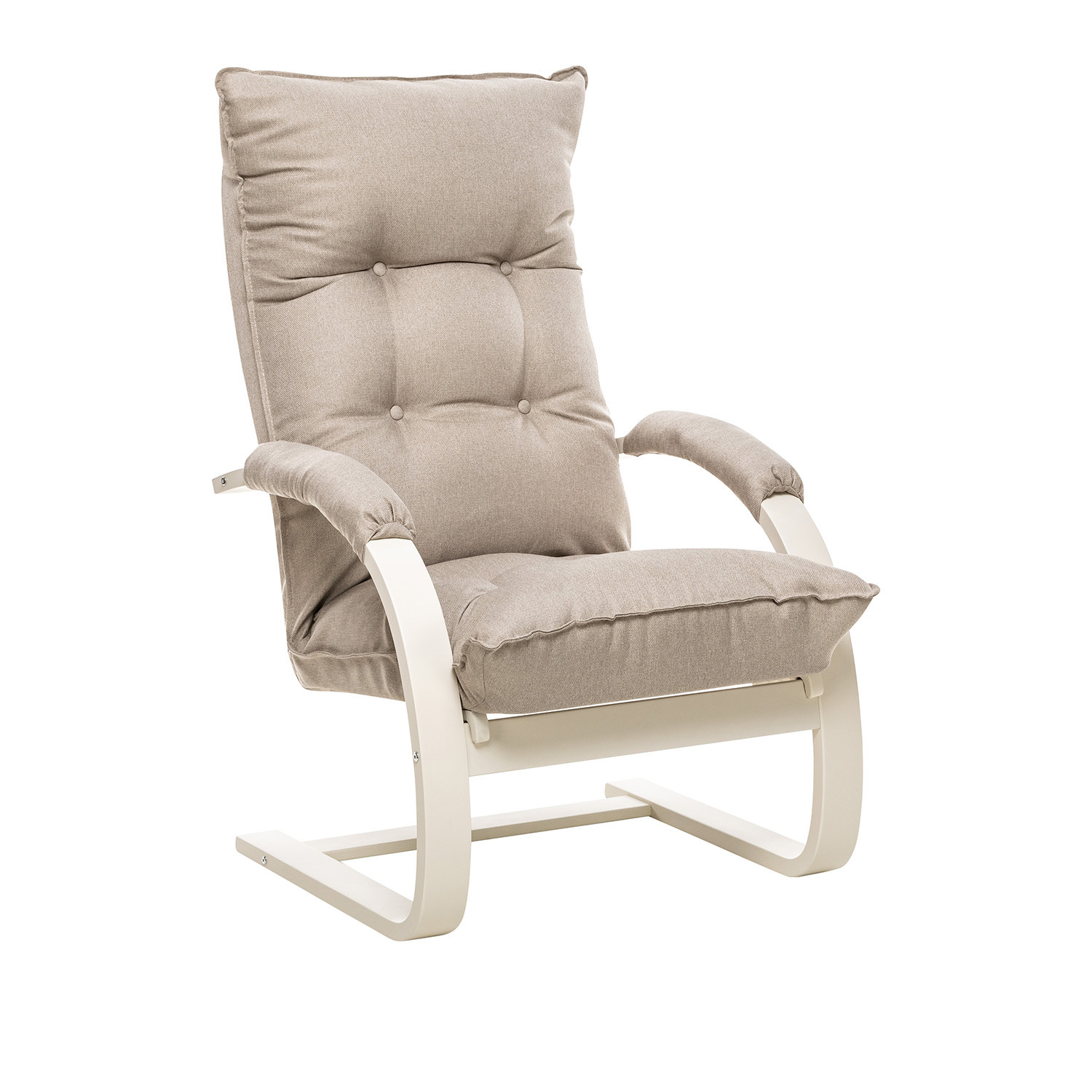 Изображение товара Кресло-качалка Монако из рогожки с регулируемой спинкой цвет бежевый