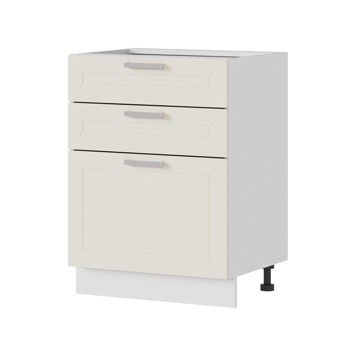 Изображение товара Напольный шкаф с 3 ящиками Стендмебель Альфа 60x81.6x46 см ЛДСП цвет белый/холст белый