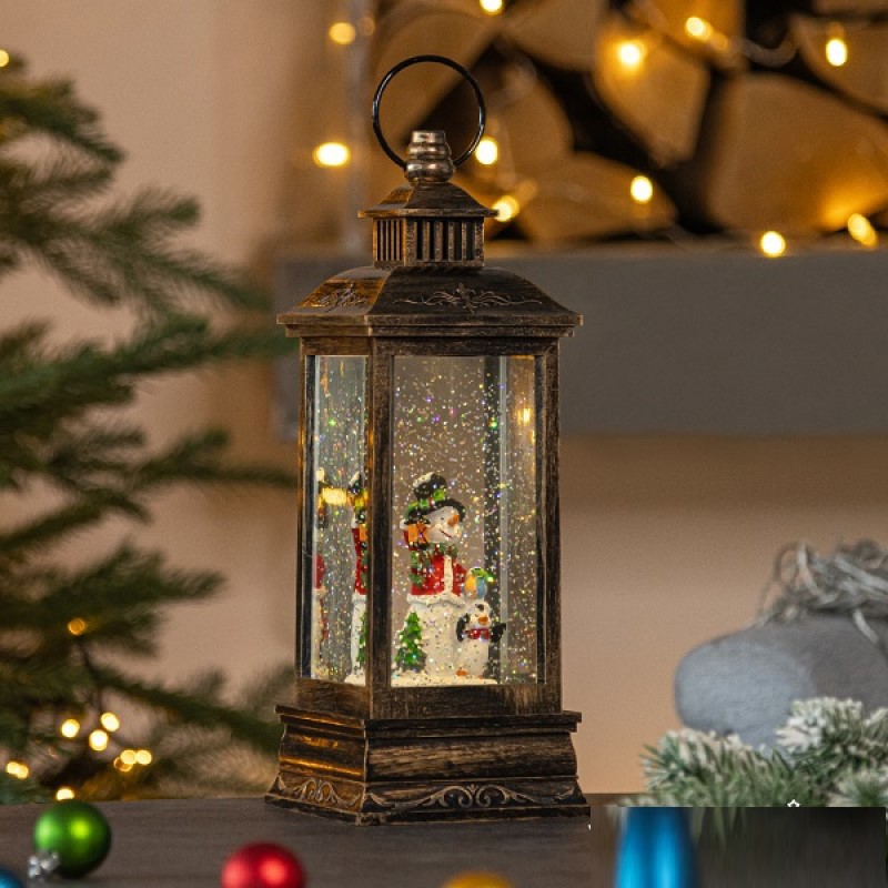 Изображение товара Декоративный новогодний фонарь Winter Glade Снеговики F209-2