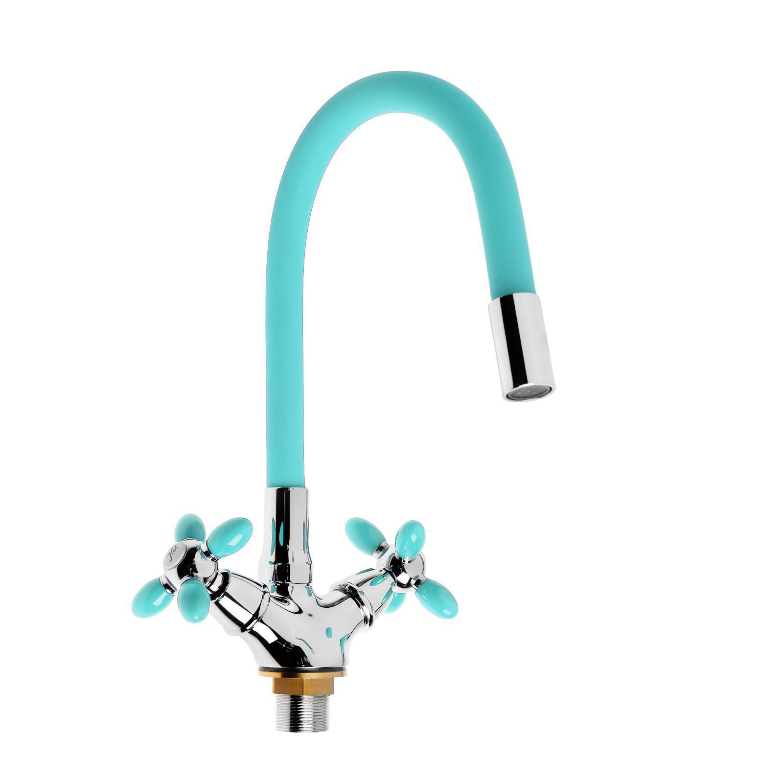 Изображение товара Однорычажный смеситель для кухни Accoona латунь зеленый современный дизайн