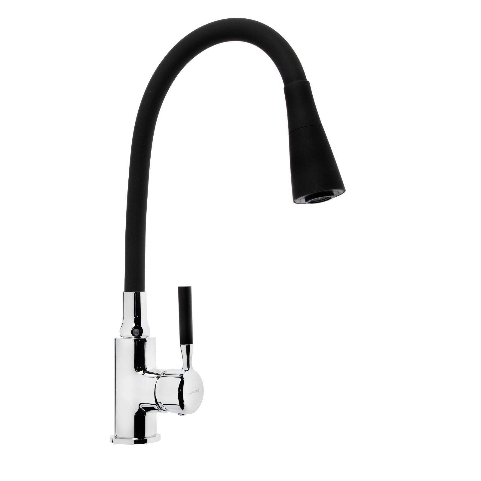 Изображение товара Однорычажный смеситель для кухни Accoona 6245936 латунь черный матовый