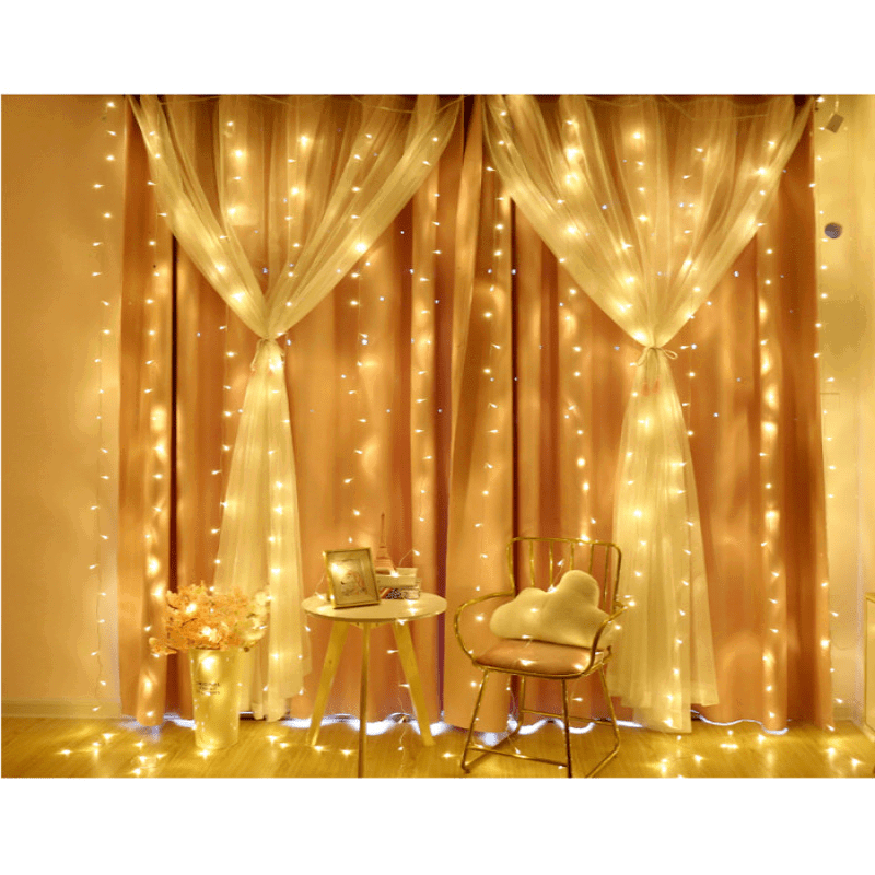 Изображение товара Электрогирлянда занавес Clever-light wz302wp LED 3x3 м 304 ламп теплый белый 8 режимов