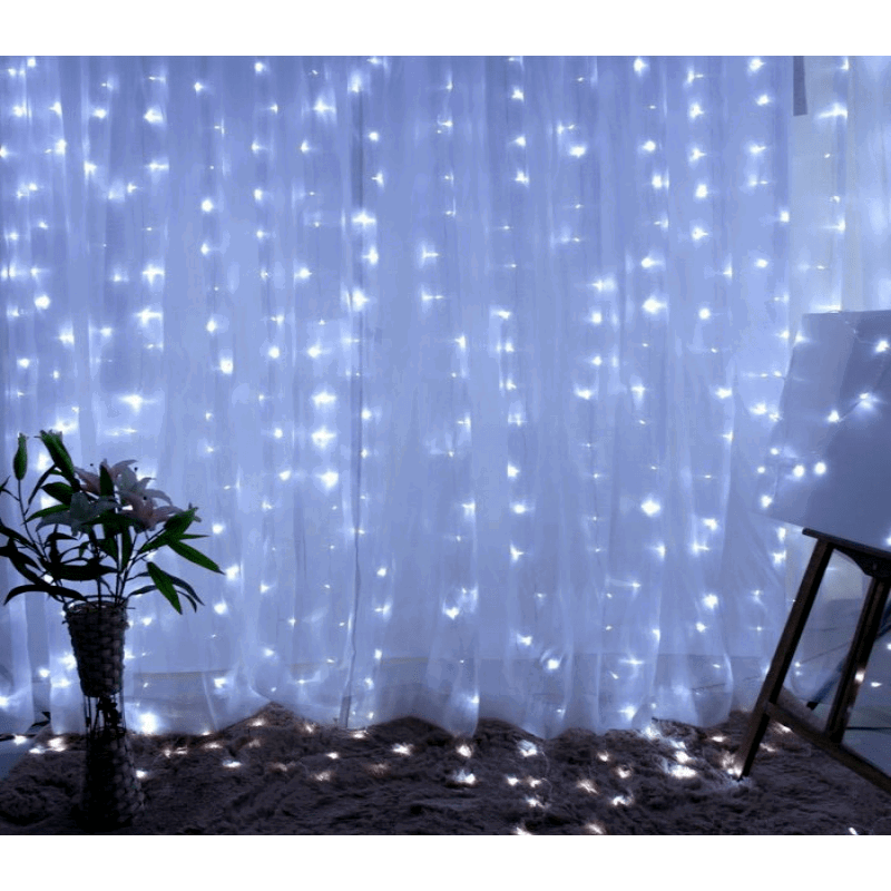 Изображение товара Электрогирлянда занавесная Clever-light wz302p 3x3 м 304 LED IP65 холодный белый 8 режимов