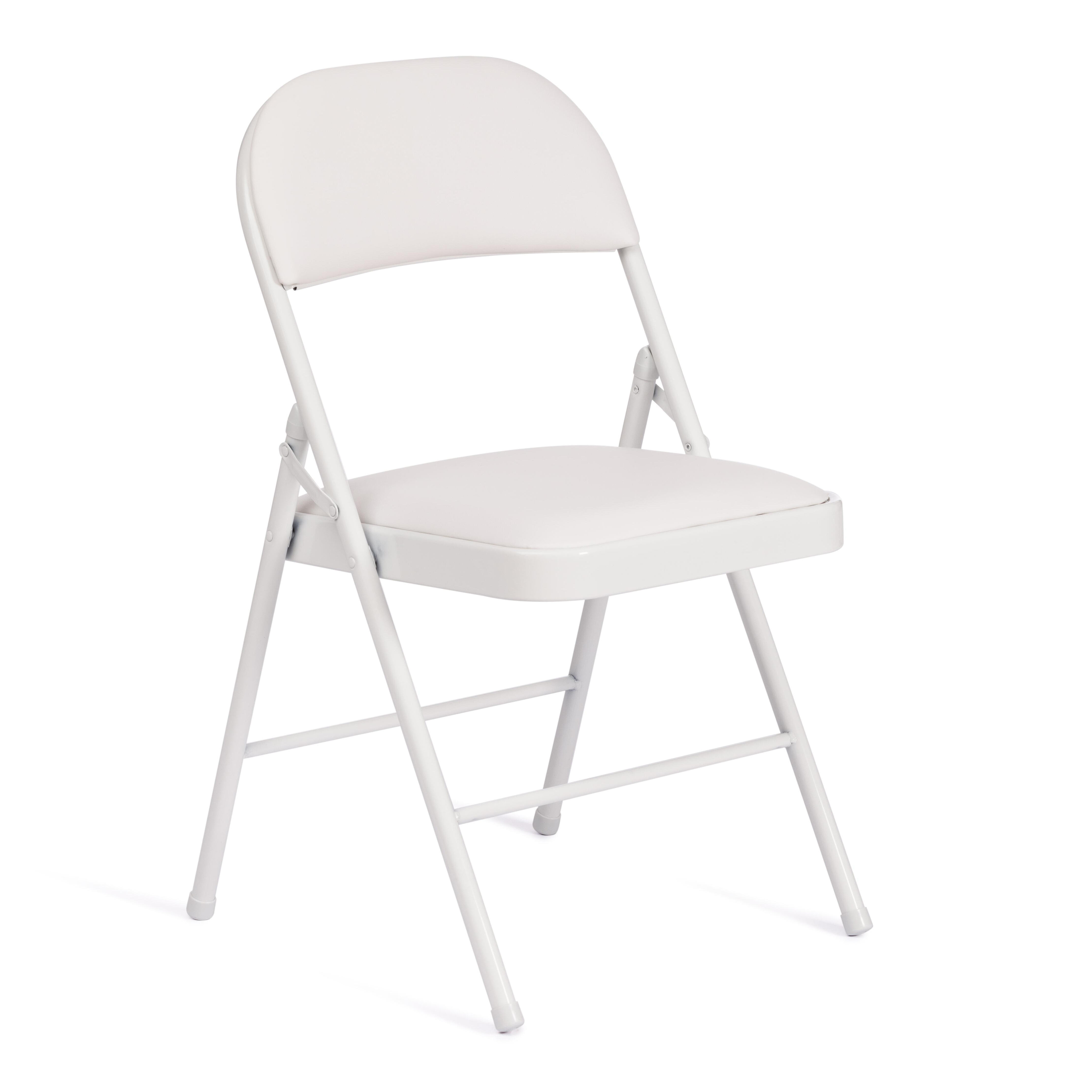 Изображение товара Кухонный складной стул Tetchair Folder из металлической рамы и экокожи белого цвета