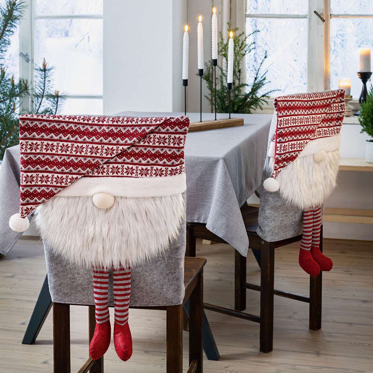 Изображение товара Декоративный чехол на стул Frank Рождественский гном