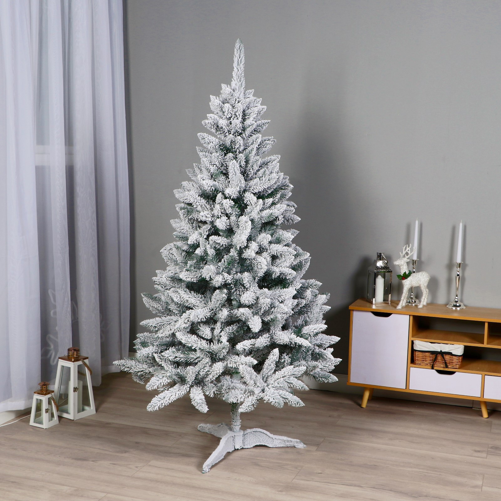 Изображение товара Ель новогодняя искусственная Max christmas 7608372 Снегопад заснеженная 180 см x 110 см