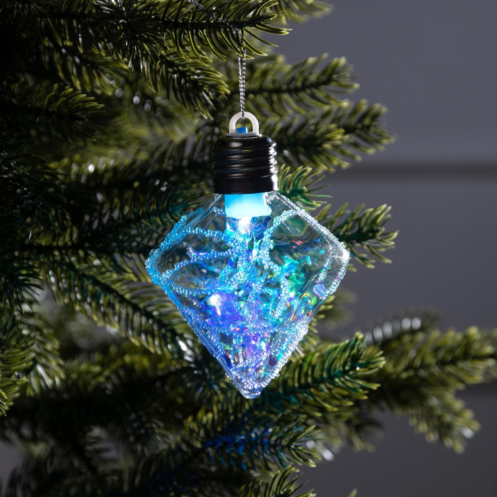 Изображение товара Елочный шар Luazon lighting 9594229 Морозный кристалл 11 см металл, пластик бесцветный/прозрачный