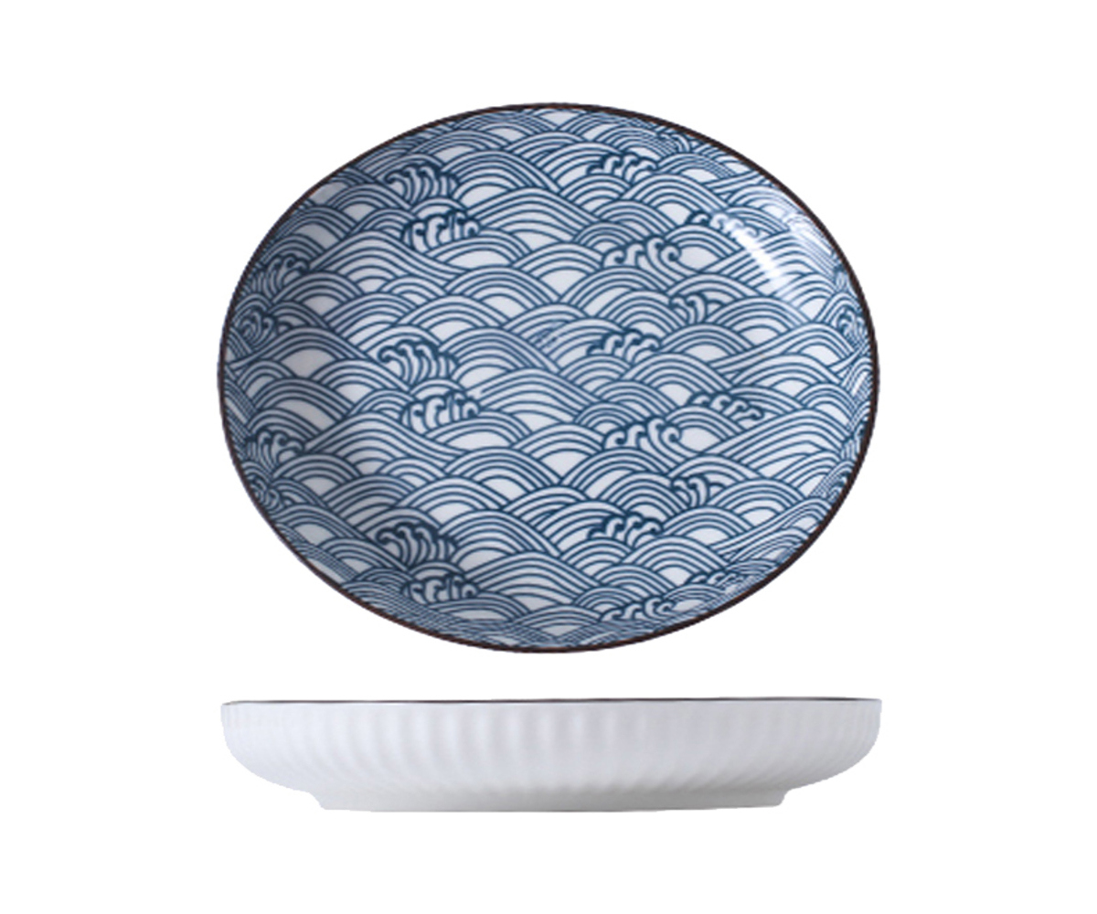 Изображение товара Тарелка Zdk Japanese Collection Спирали 17.50x3x17.50 см керамика цвет голубой