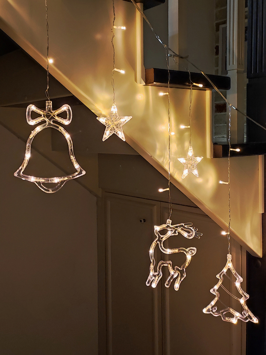 Изображение товара Электрогирлянда комнатная Зимняя сказка бахрома 2.5x2.5 м 120 ламп белый 8 режимов