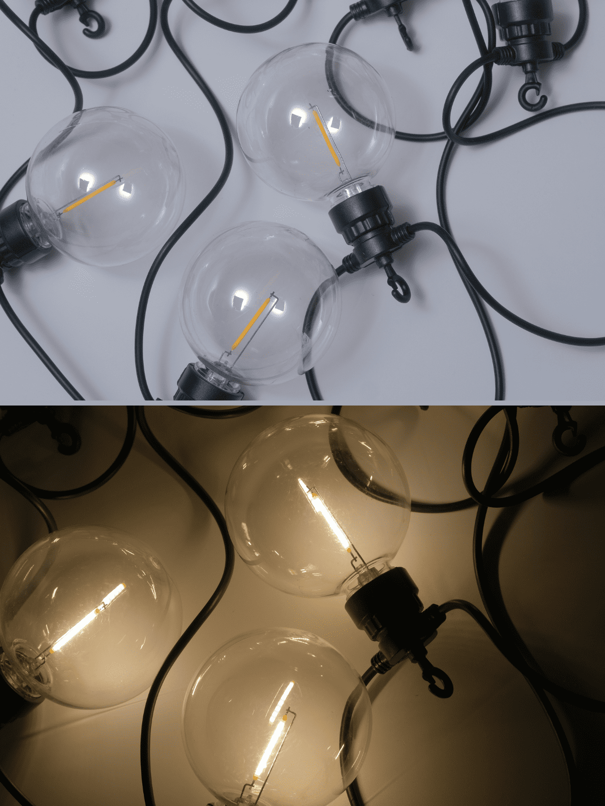 Изображение товара Гирлянда уличная с светодиодными шарами 5 м теплая белая водонепроницаемая