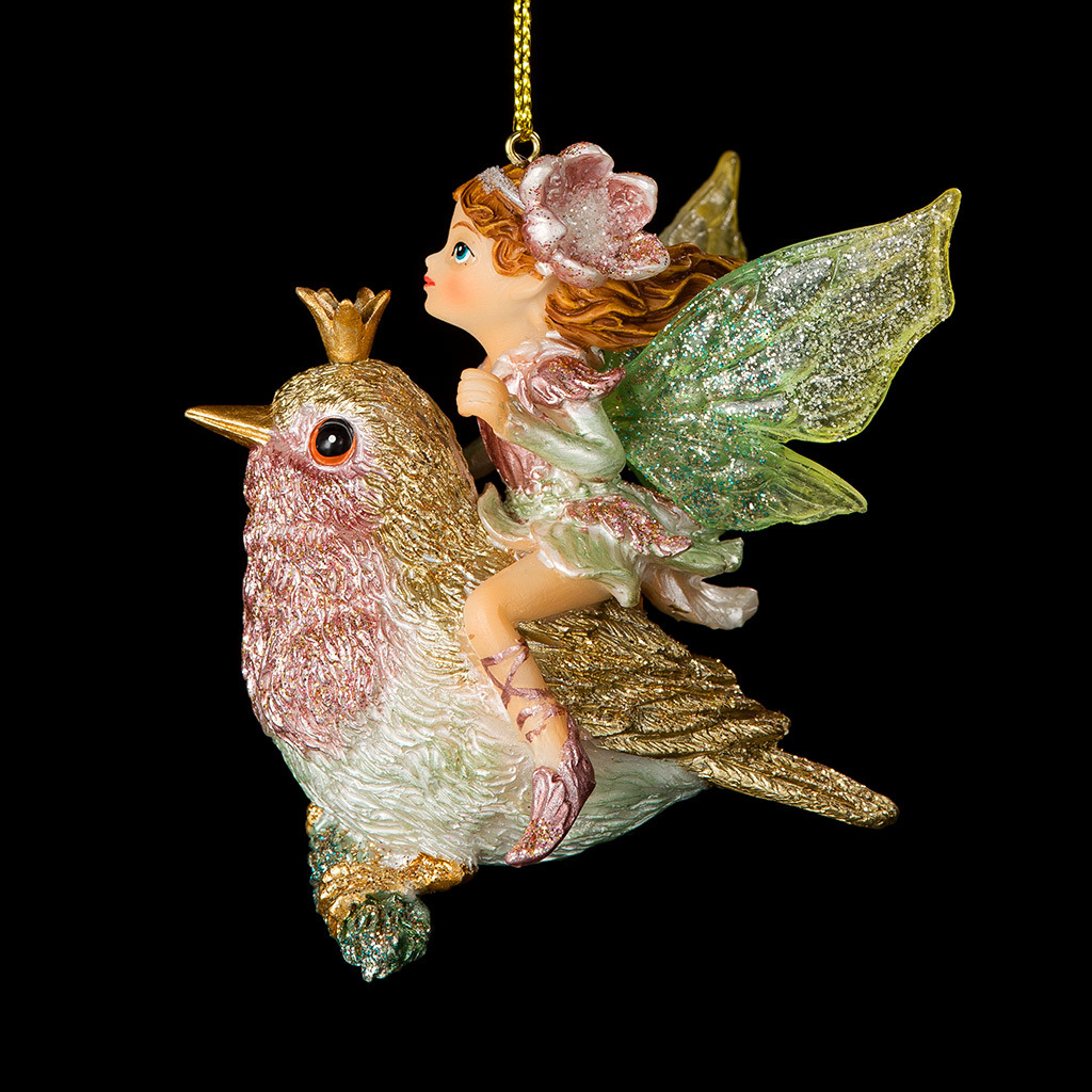Изображение товара Елочная игрушка Фея на птичке Erichkrause decor 53570 71 см х 35 см разноцветный