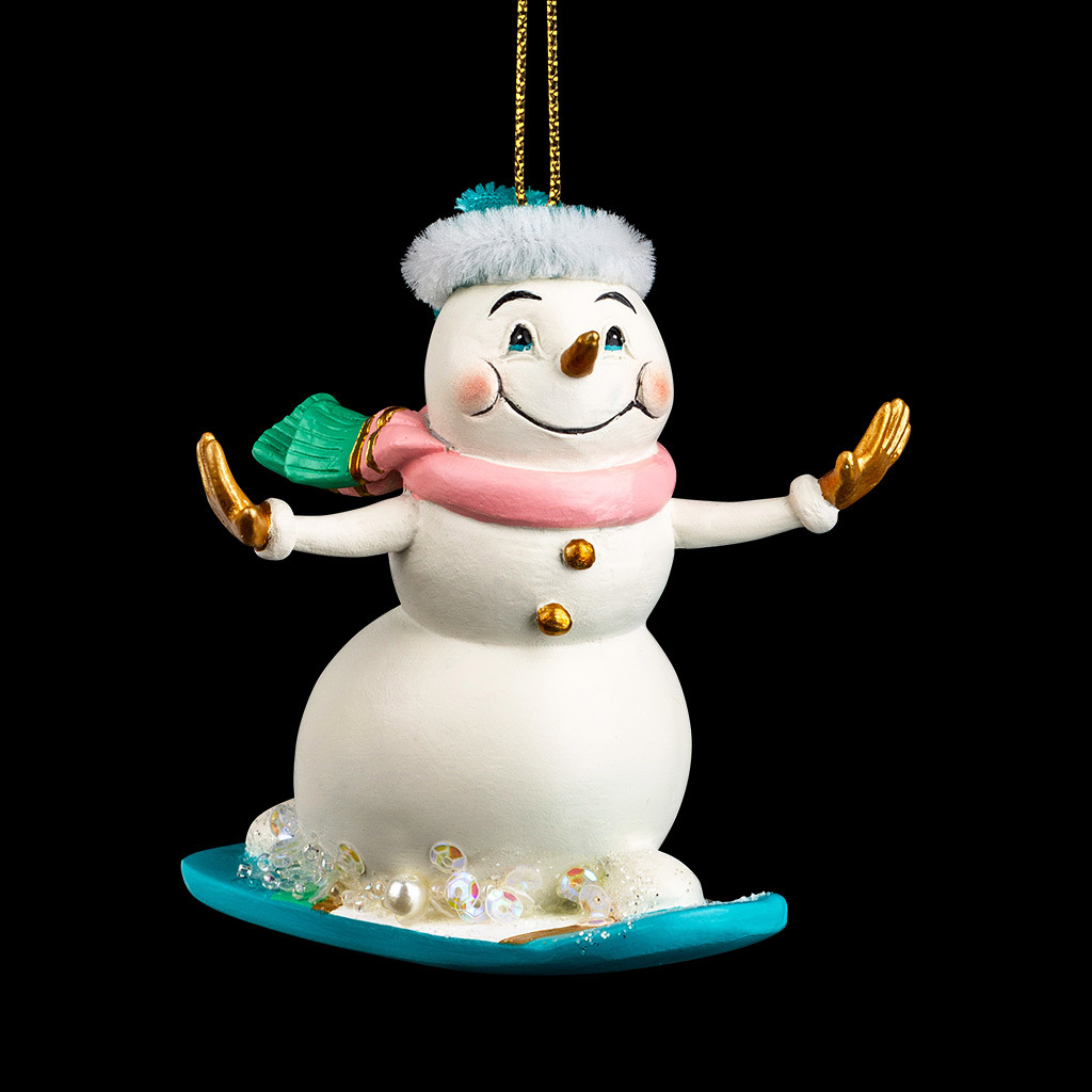 Изображение товара Елочная игрушка Снеговик - золотые рукавички Erichkrause decor 59360 63 см х 34 см белый