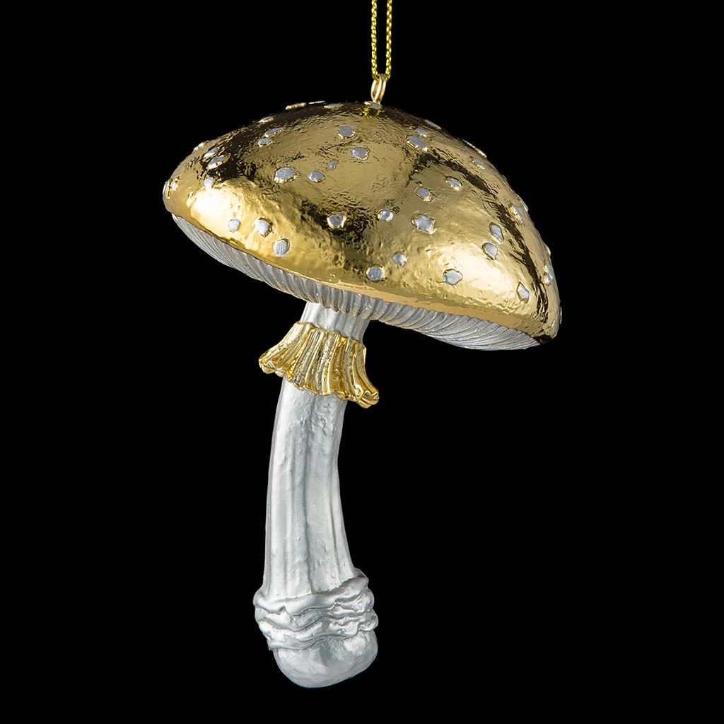 Изображение товара Елочная игрушка Гриб Erichkrause decor 56224 30 см х 57 см жёлтый/золотой