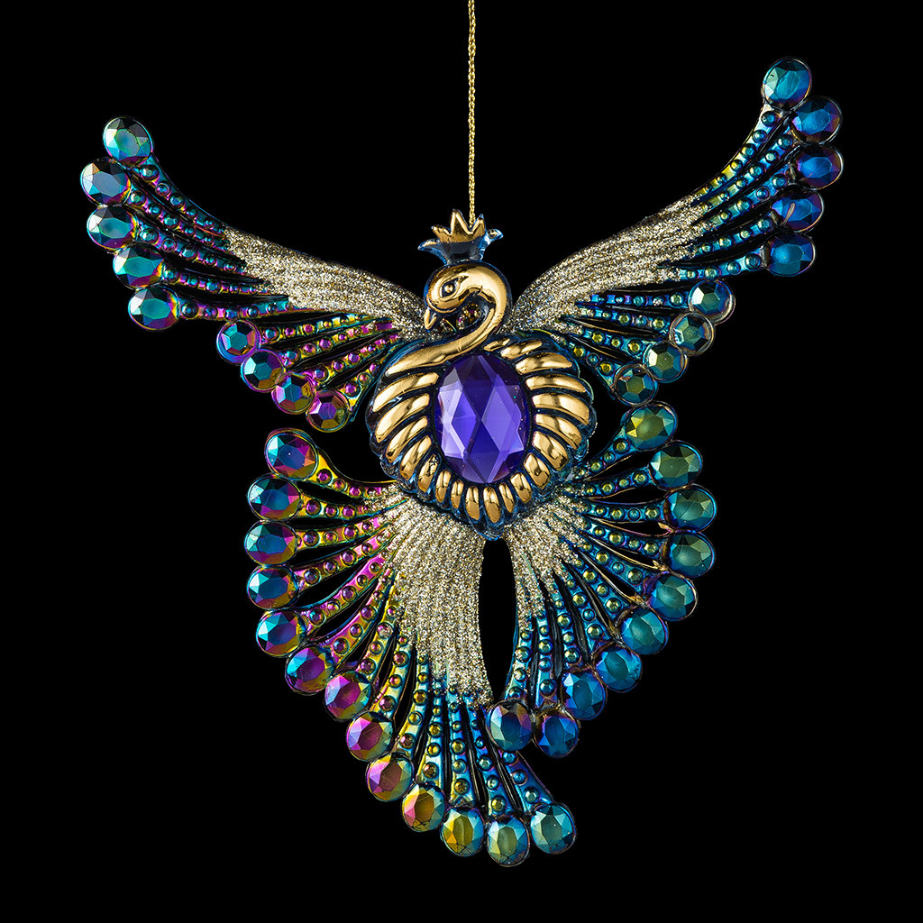 Изображение товара Елочная игрушка Королевский павлин Erichkrause decor 56166 42 см х 33 см фиолетовый