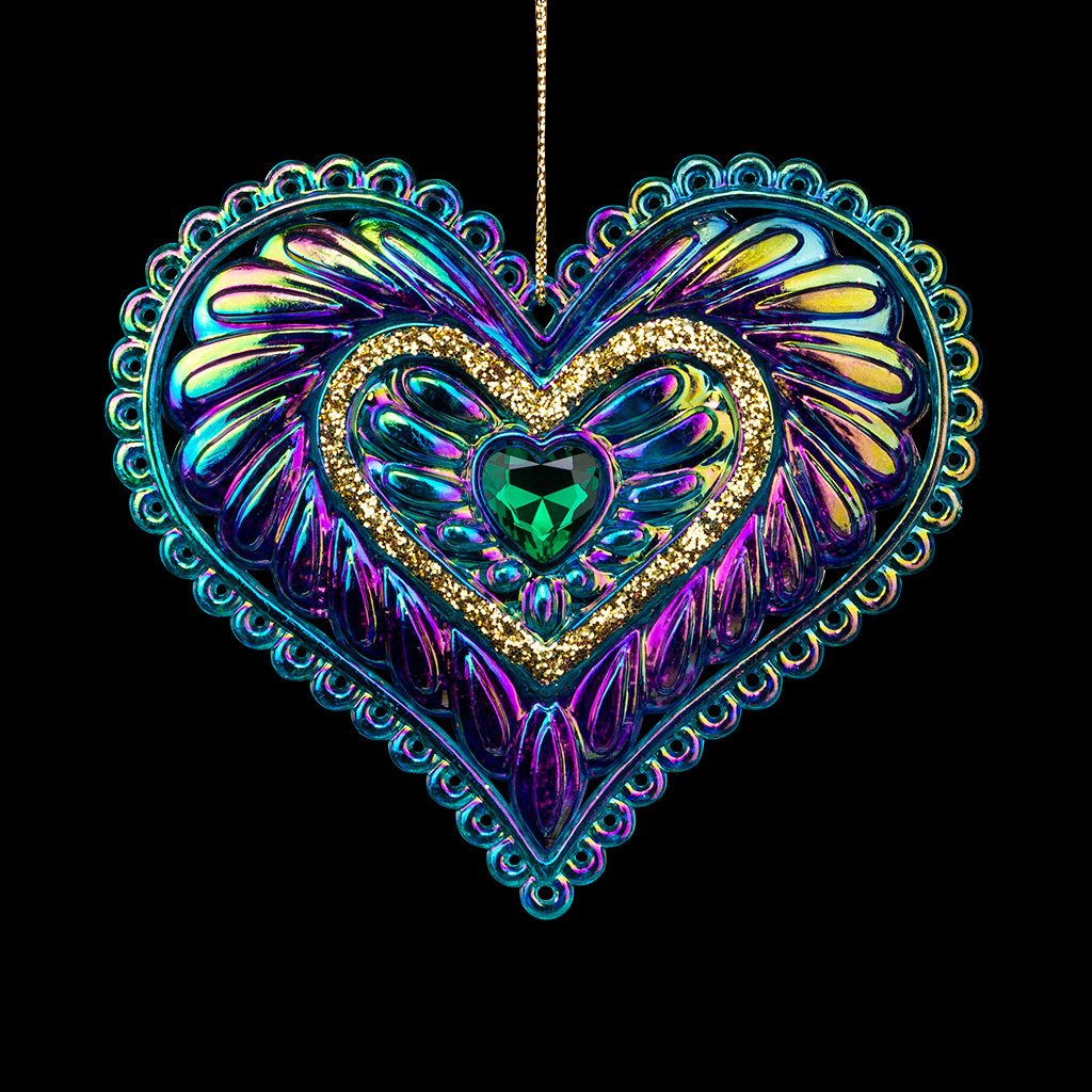 Изображение товара Объемная елочная игрушка Сердце аквамарин 41 см разноцветная ERICHKRAUSE DECOR