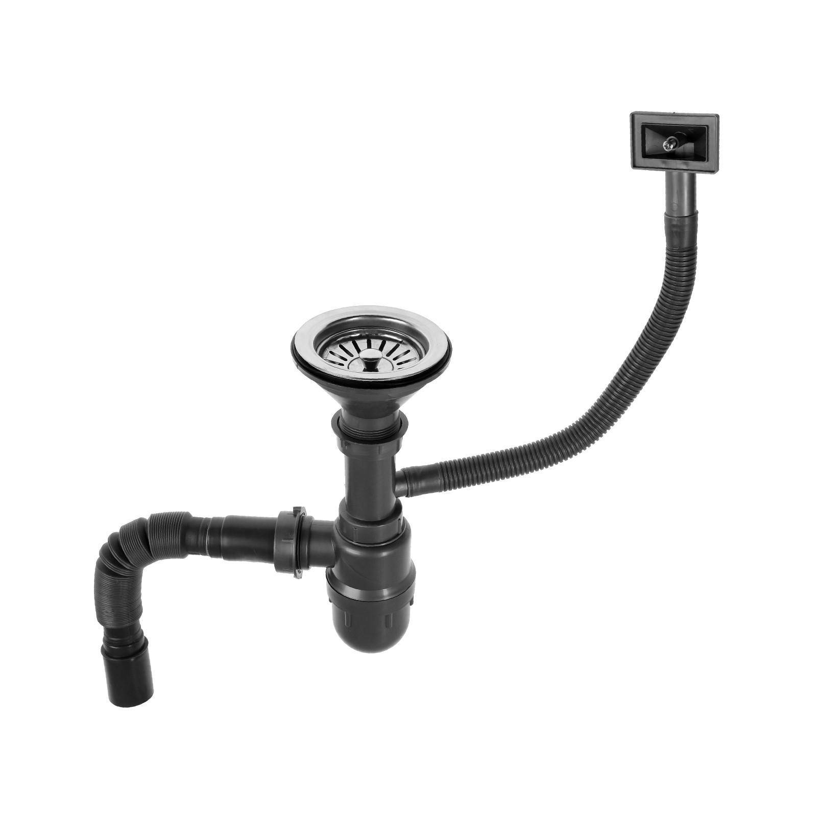 Изображение товара Сифон для кухонной мойки Accoona Ø40 мм пластиковый черный A469-2