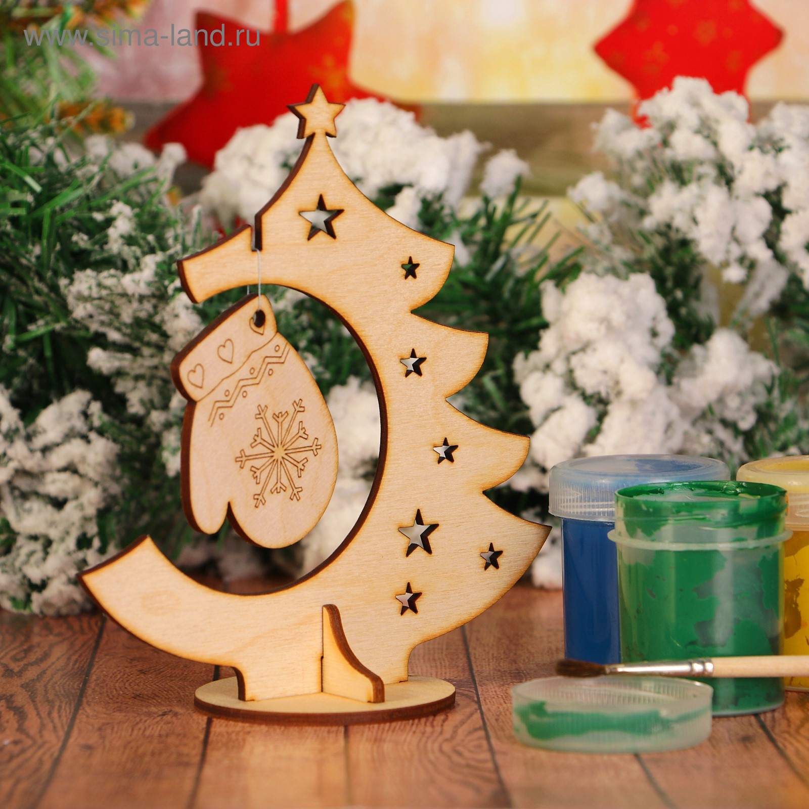 Изображение товара Заготовка для творчества Зимнее Волшебство Ёлка с варежкой