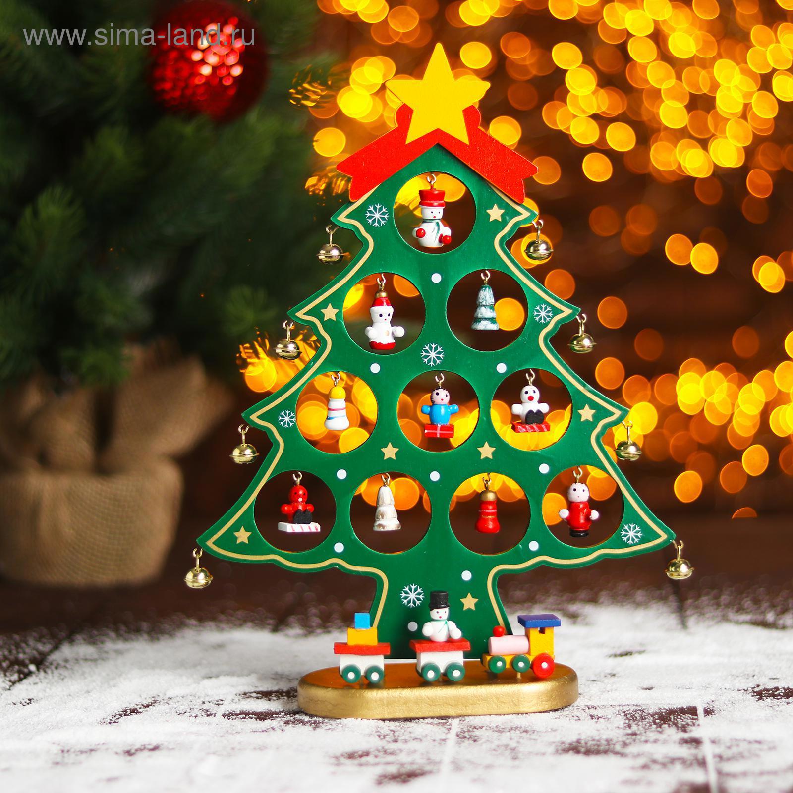 Изображение товара Новогодний сувенир Супер ёлка 7х20х27 см из дерева