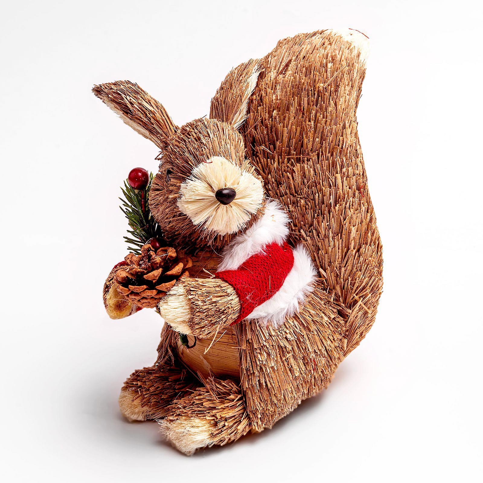 Изображение товара Декоративный Сувенир Лесная Мастерская из природных материалов Бельчонок в шубке 15x21x22 см