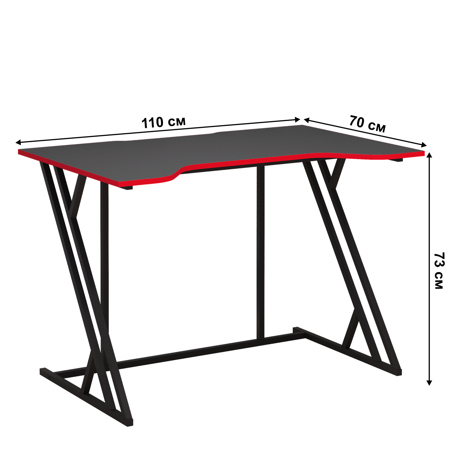 Изображение товара Компьютерный стол Letta Gamer 110x73x70 см ЛДСП цвет черный/красный/графит
