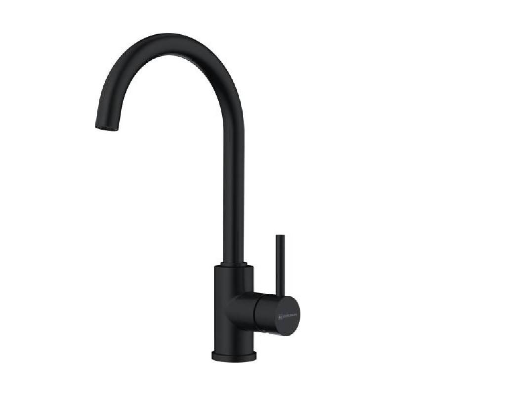 Изображение товара Смеситель для кухни однорычажный Omoikiri Shinagawa излив 22 см цвет черный